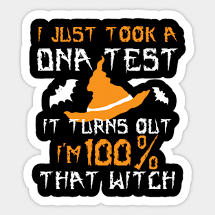 Witch DNA Test Halloween Sticker